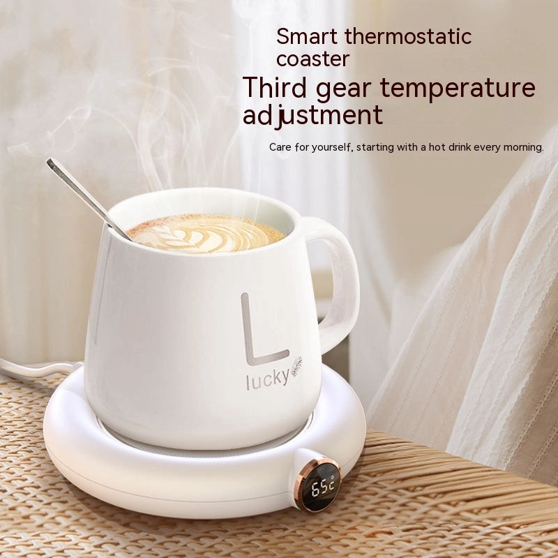 Smart Thermostatic Coffee Warmer – USB Powered Mug Heating Coaster with 3 Temp Settings & Auto Shut-Off