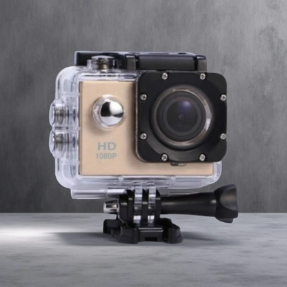 HD 1080P Action Sports Waterproof DV Camera – Compact Outdoor Adventure Cam Golden