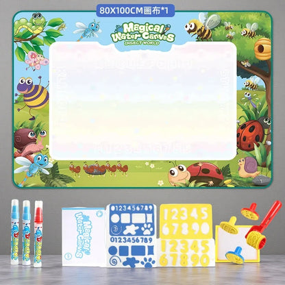 Cloth Toy Clear Water Painting Drawing Board – Magic Color Graffiti Blanket Water Picture Book 100X80CM Forest