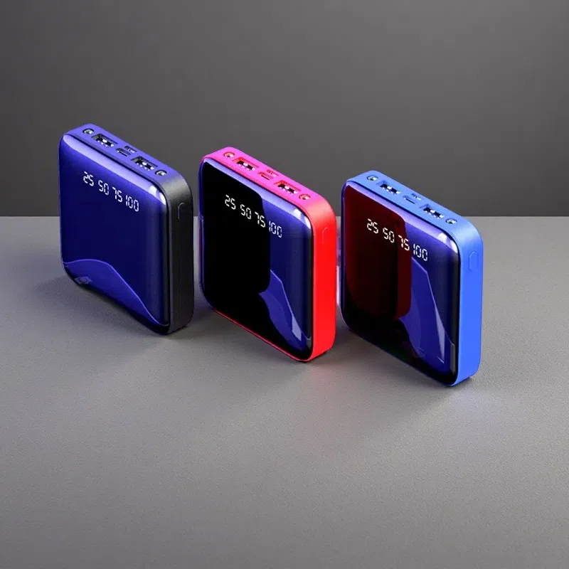 Mini Power Bank 20000mAh – Portable Mirror Display Charger with Dual USB Output