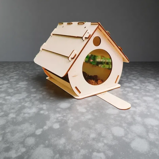 Hanging Wooden Bird Feeder DIY Assembly – Eco-Friendly European Plywood 32x20x17cm