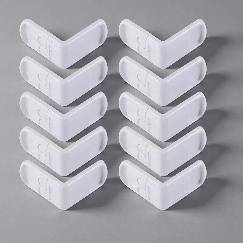 Child Safety Drawer Right Angle Lock – Secure ABS Childproof Lock for Cabinets and Drawers White 10PCS
