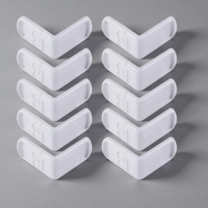 Child Safety Drawer Right Angle Lock – Secure ABS Childproof Lock for Cabinets and Drawers White 10PCS