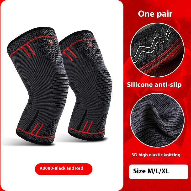 Knee Support Pad – Comfortable Anti-Slip Compression Sleeve for Sports & Fitness Black And Red