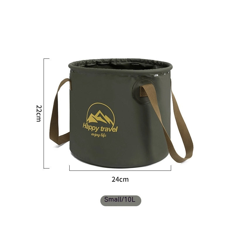 Outdoor Foldable PVC Bucket – Portable & Durable for Fishing, Camping & More 10 Liters Green