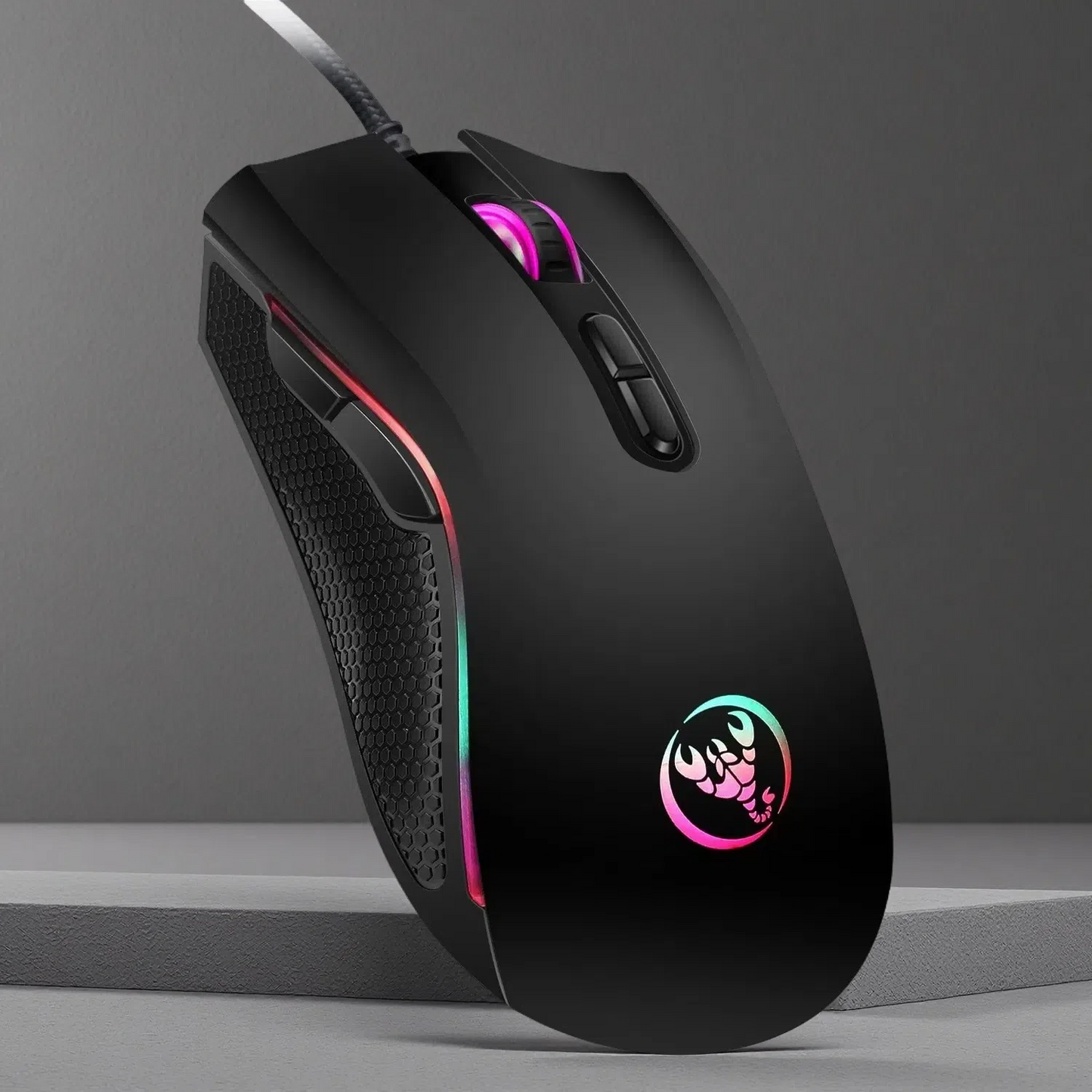 Colorful Luminous Wired Gaming Mouse – Ergonomic Design with 3200 DPI and 7 Programmable Keys