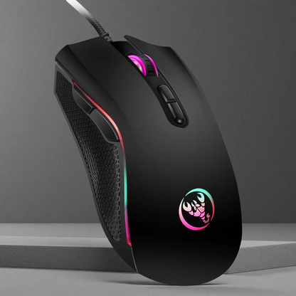 Colorful Luminous Wired Gaming Mouse – Ergonomic Design with 3200 DPI and 7 Programmable Keys