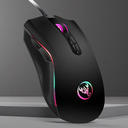 Colorful Luminous Wired Gaming Mouse – Ergonomic Design with 3200 DPI and 7 Programmable Keys