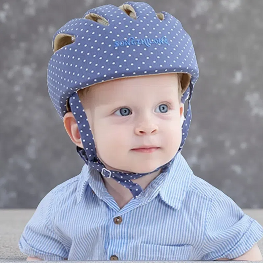 Kids Cotton Safety Helmet – Soft Protective Hat for Toddlers (1–2 Years) Elegant blue