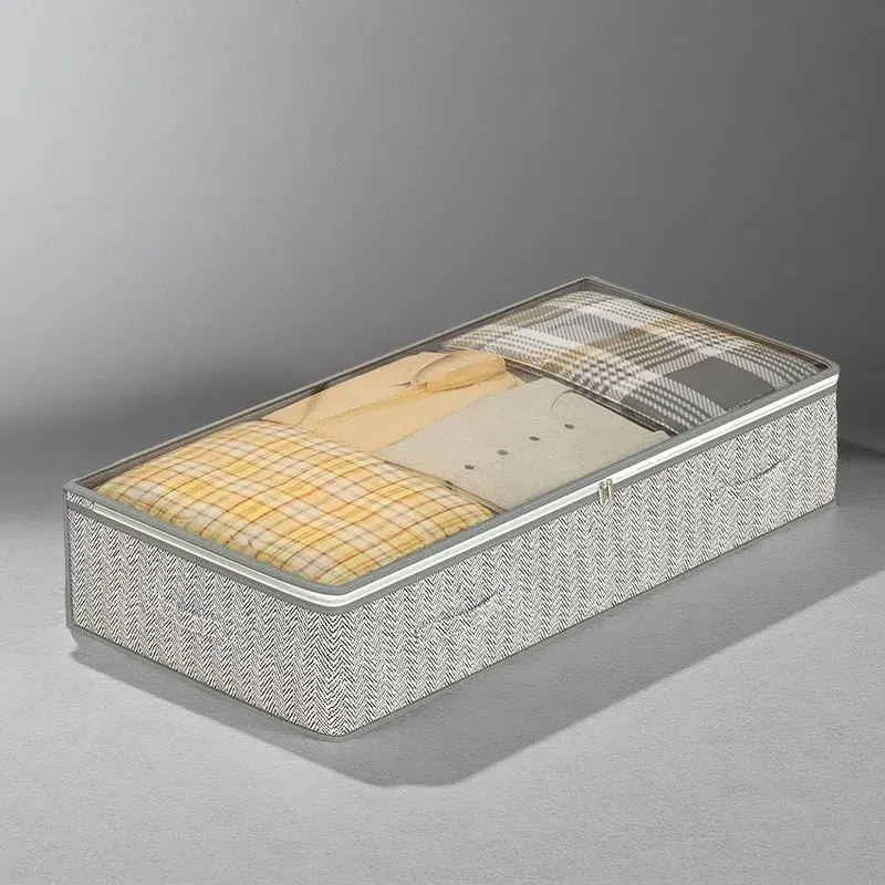 Bed Bottom Buggy Bag Storage – Foldable Multi-Purpose Organizer Tote Gray Arrow