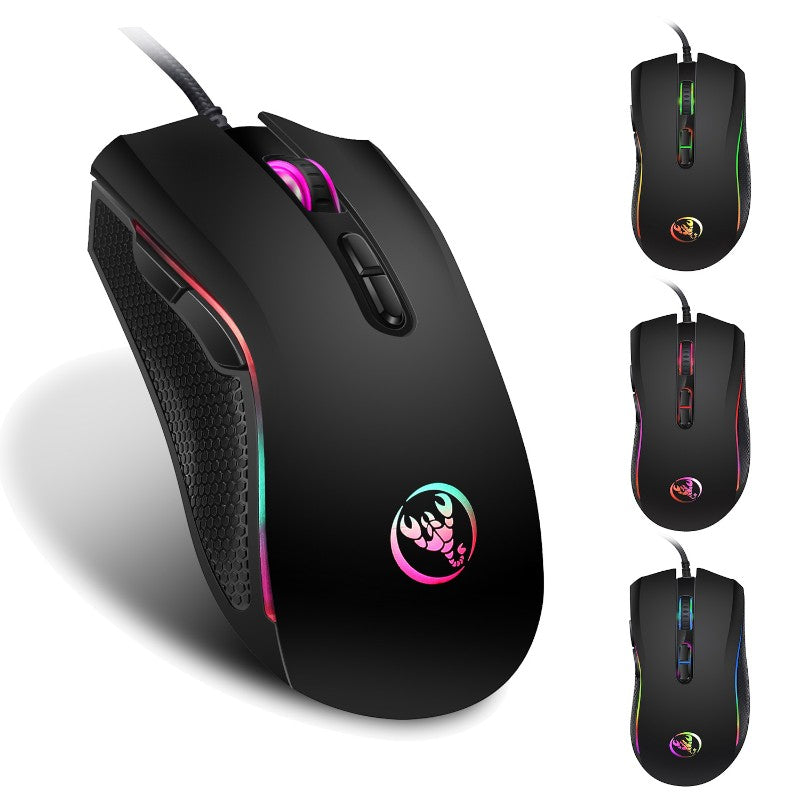 Colorful Luminous Wired Gaming Mouse – Ergonomic Design with 3200 DPI and 7 Programmable Keys