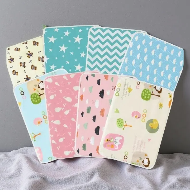 Cartoon Cotton Breathable & Waterproof Baby Changing Pad – Soft, Absorbent & Durable for Newborns
