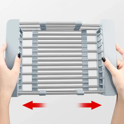 Retractable Kitchen Sink Rack – Over-the-Sink Dish & Utensil Drainer with Splash-Proof Faucet Option