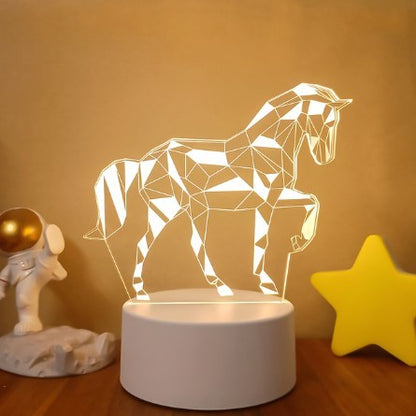 3D Lights Colorful Touch Remote Control LED Visual Lights Color14 White monochrome with switch USB