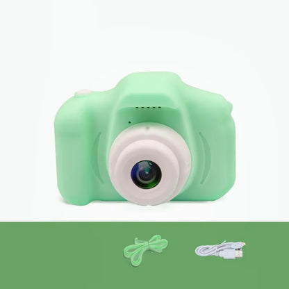 X2 HD Mini Cartoon Kids Digital Camera – 13MP Silicone Body with Full HD Video and 2.0" LCD Screen Green USB