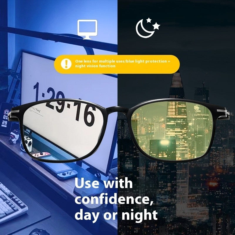 Ultralight TR90 Night Vision Glasses – Anti-Blue Light Eyewear for Men & Women