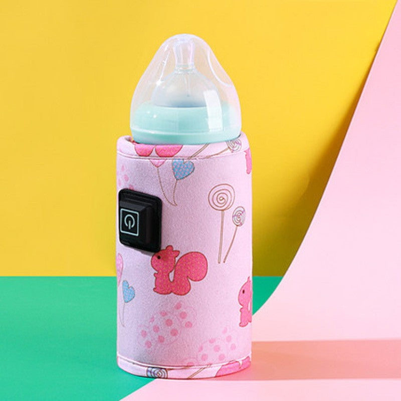 Portable Baby Bottle Warmer Bag – USB Thermostatic Heating with Cartoon Design