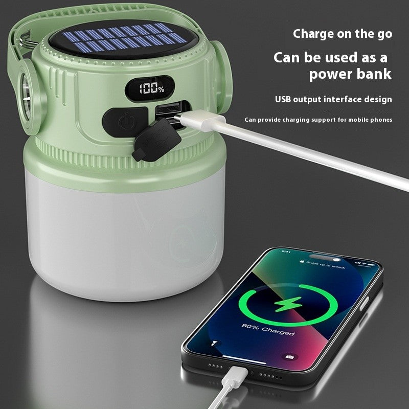 Solar Multi-Gear Adjustable Outdoor Portable Charging Camping Lantern