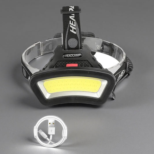 Lighting Distance Wide Angle COB LED Headlight – USB Rechargeable with 2x18650 Batteries Usb