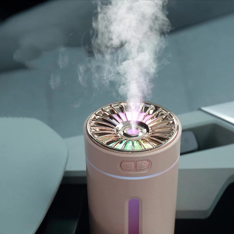 Wireless Air Humidifier with Colorful Lights – USB Rechargeable Cool Mist Diffuser for Car & Home