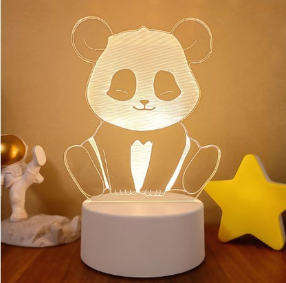 3D Lights Colorful Touch Remote Control LED Visual Lights Color1 White monochrome with switch USB