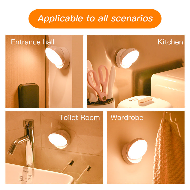 Rotating Motion Sensor Light – USB Rechargeable Night Light for Hallways, Wardrobes & Garages