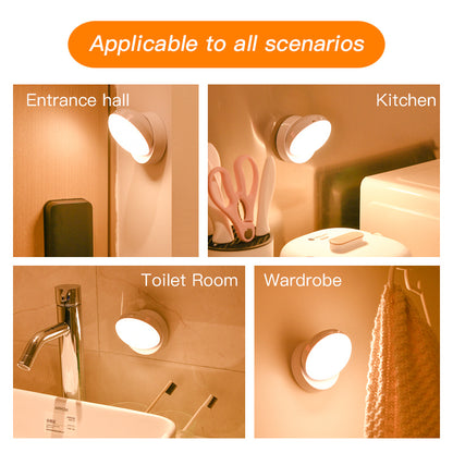 Rotating Motion Sensor Light – USB Rechargeable Night Light for Hallways, Wardrobes & Garages