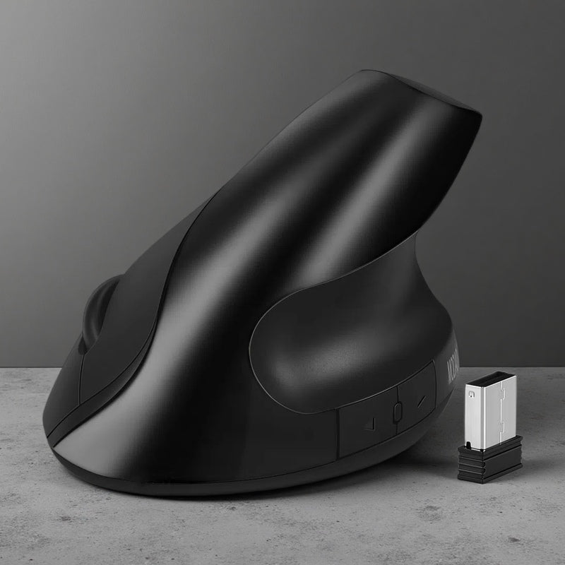 Ergonomic 2.4G Wireless Silent Mouse – Optical Design, 1600 DPI, 6 Buttons Black dry battery USB