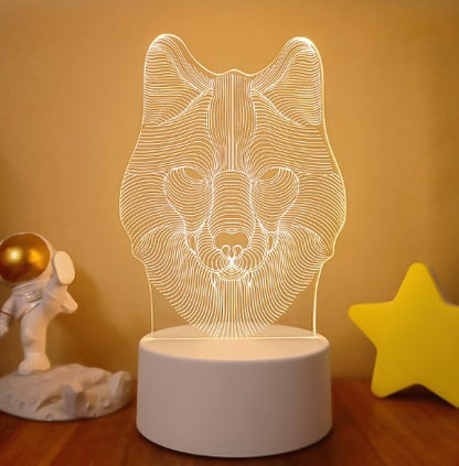 3D Lights Colorful Touch Remote Control LED Visual Lights Color18 White monochrome with switch USB