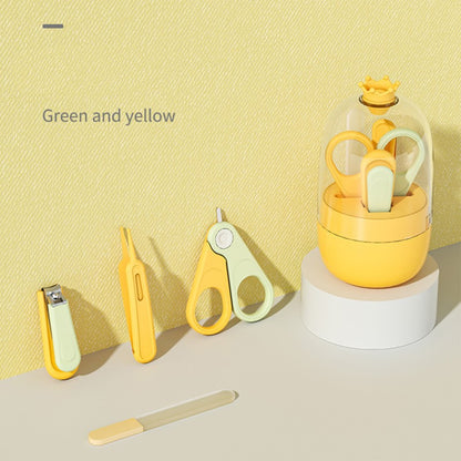4-in-1 Baby Nail Care Kit – Clippers, Scissors, Tweezers & Nail File with Cute Protective Case Yellow