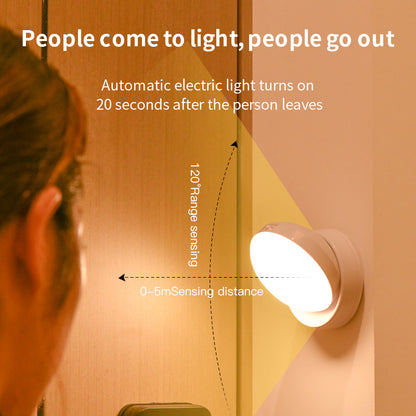 Rotating Motion Sensor Light – USB Rechargeable Night Light for Hallways, Wardrobes & Garages