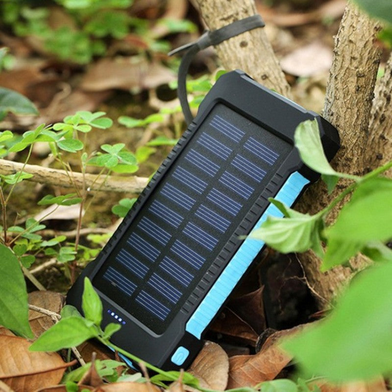 Ultra-Thin Outdoor Waterproof Solar Power Bank – 10,000mAh Portable Charger with LED Flashlight