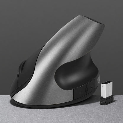 Ergonomic 2.4G Wireless Silent Mouse – Optical Design, 1600 DPI, 6 Buttons Silver grey dry battery USB