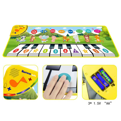 Baby Early Education Musical Instrument Crawling Mat Toy – Soft Polyester Play Mat with Interactive Sounds