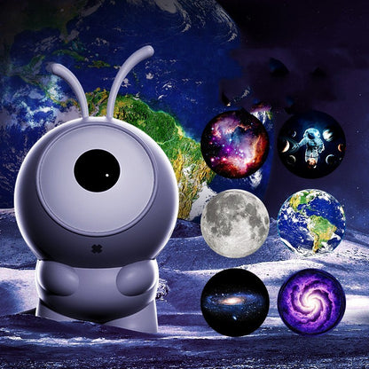 Rechargeable 6-in-1 Galaxy Projector Light – Rotating LED Planetarium Night Lamp