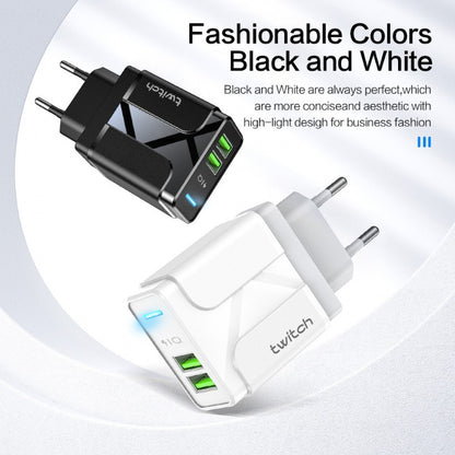 Dual USB Smart Charging Adapter – 2.4A, Light Guide, US Plug Options