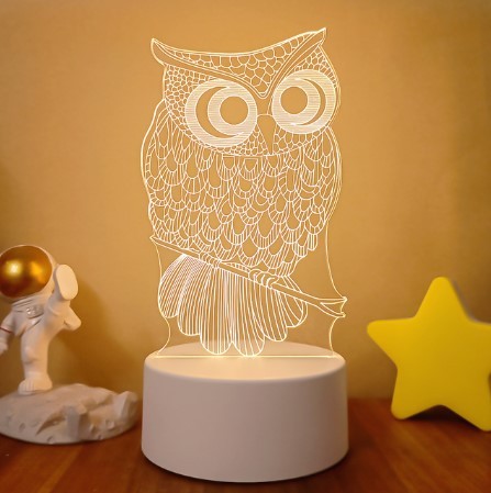 3D Lights Colorful Touch Remote Control LED Visual Lights Color27 White monochrome with switch USB