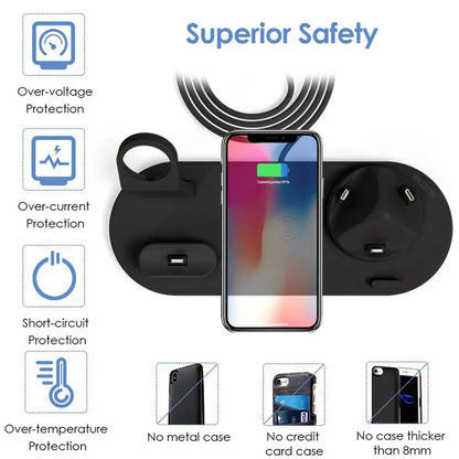 Wireless Charger 4 In 1 Charging Station For AppleIWatch Series 8 7 I-Phone 15 14 13 12 Pro Airpods Pro 3 2 Charging Stand Dock