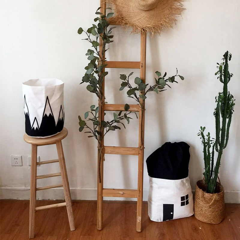 Baby Toy Storage Bag & Play Mat – Large Canvas Organizer with Cute House Design