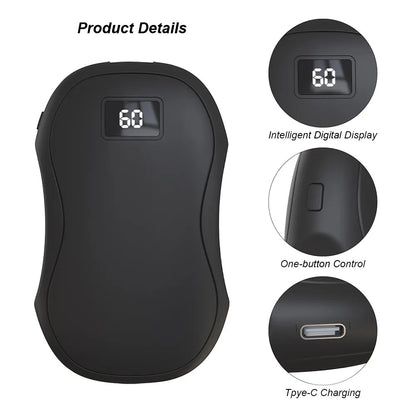 Electric Hand Warmer & Power Bank – Digital Display, USB Rechargeable, Portable Winter Essential