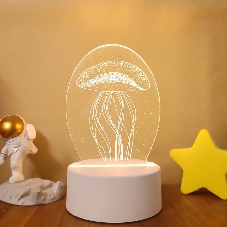 3D Lights Colorful Touch Remote Control LED Visual Lights Color24 White monochrome with switch USB