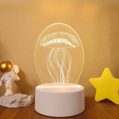 3D Lights Colorful Touch Remote Control LED Visual Lights Color24 White monochrome with switch USB