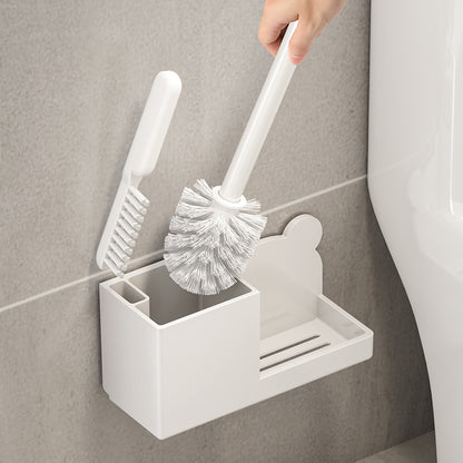 Wall-Mounted Toilet Brush Set – Long Handle, No Dead Angle Cleaning, 2-Brush Pack