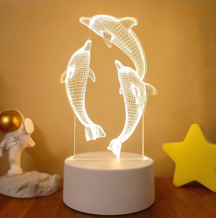 3D Lights Colorful Touch Remote Control LED Visual Lights Color22 White monochrome with switch USB