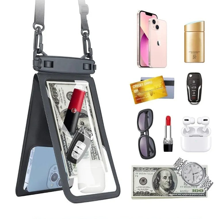 Double Compartment Phone Waterproof Bag – Durable PVC Protective Case for Beach & Swimming