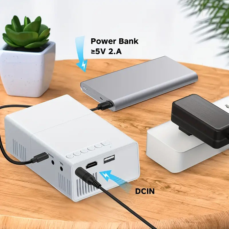 M100 Mini Portable LED Projector – Home Theater, Multiple Plug Standards