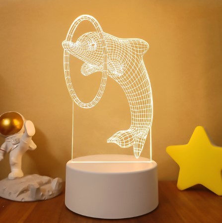 3D Lights Colorful Touch Remote Control LED Visual Lights Color23 White monochrome with switch USB