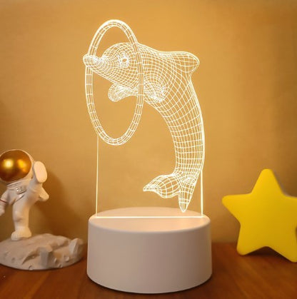 3D Lights Colorful Touch Remote Control LED Visual Lights Color23 White monochrome with switch USB