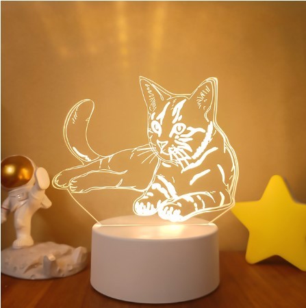 3D Lights Colorful Touch Remote Control LED Visual Lights Color10 White monochrome with switch USB