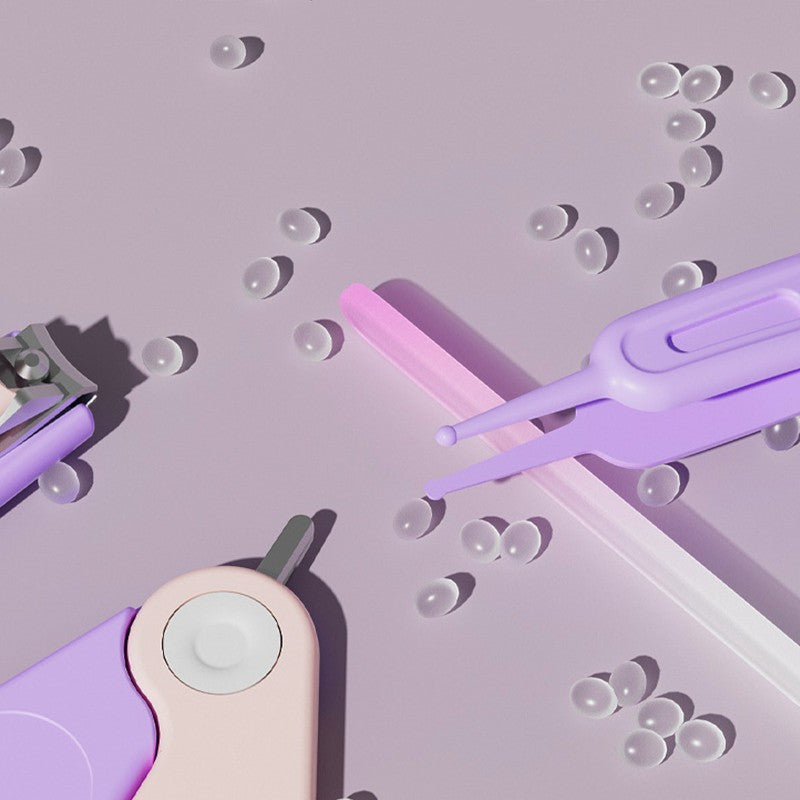 4-in-1 Baby Nail Care Kit – Clippers, Scissors, Tweezers & Nail File with Cute Protective Case